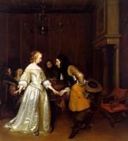 Borch, Gerard Ter - An Officer Making his Bow to a Lady